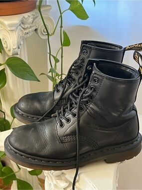 Dr. Martens Black Leather 8-Eye Lace-Up Boots